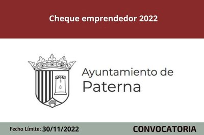 Cheque Emprendedor 2022 de Paterna