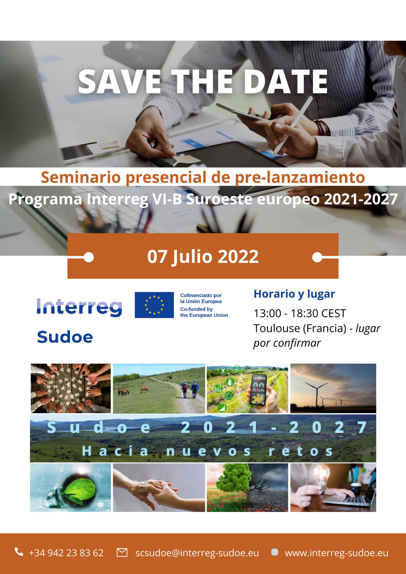 Seminario presencial de pre-lanzamiento: Programa Interreg Sudoe 2021-2027