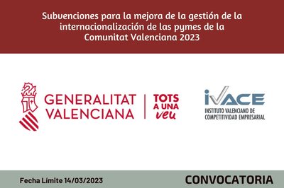 Subvenciones para la mejora de la gestión de la internacionalización de las pymes de la Comunitat Valenciana 2023