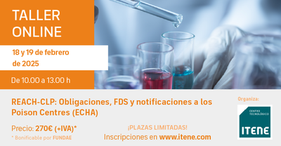 Taller online  REACH-CLP: Obligaciones, FDS y notificaciones a los Poison Centres (ECHA)