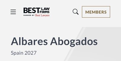 Albares Abogados, distinguida en ‘Best Law Firms Spain 2027’ en Penal, Civil y Familia