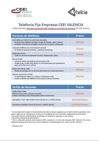 Imagen Tarifa Servicios de Telefon�a Fija
