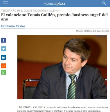El valenciano Tom�s Guill�n, premio 'business angel' del a�o de Aeban
 