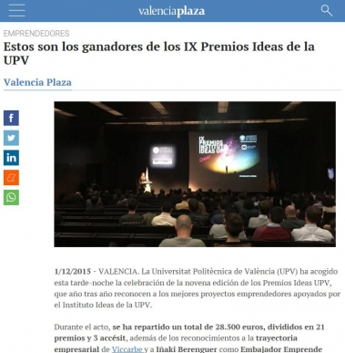 Viccarbe, ganadora de Trayectoria Empresarial de los IX Premios Ideas de la UPV 
 